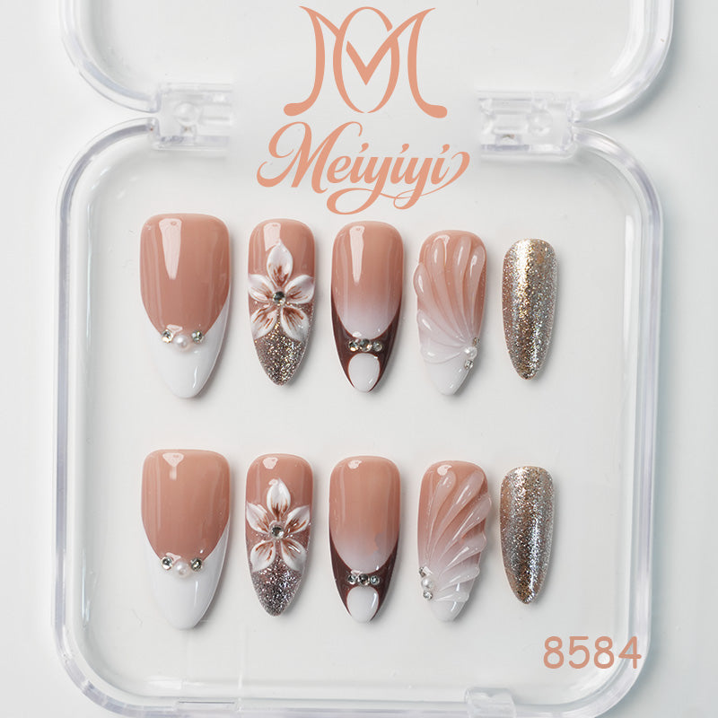 8584-MYY's designer original high-end design customized luxury hand-painted wearable nail art