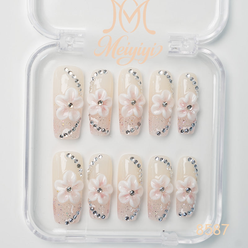 8587-MYY's designer original high-end design customized luxury hand-painted wearable nail art