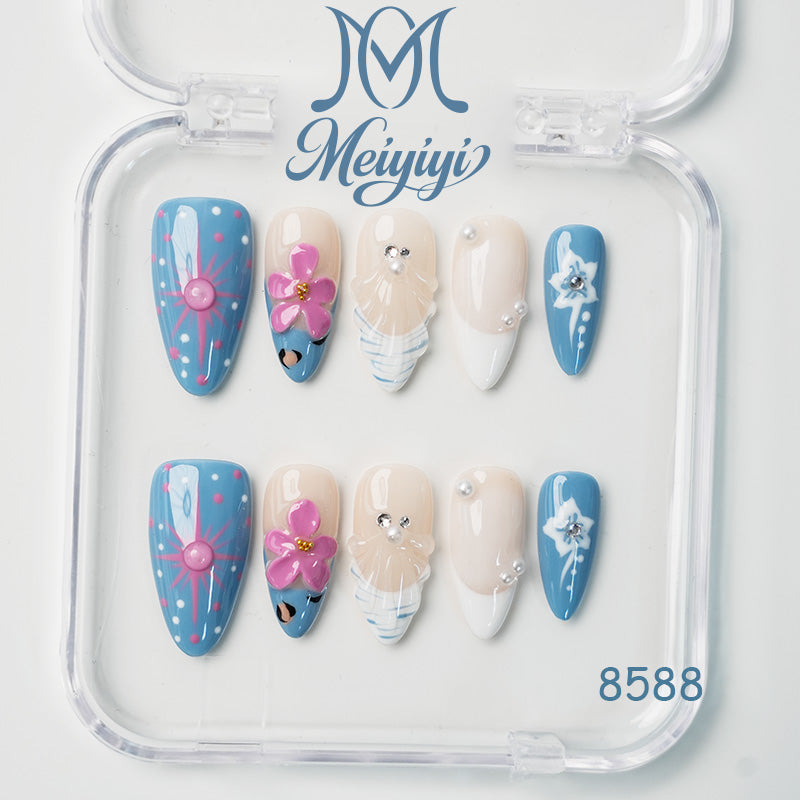 8588-MYY's designer original high-end design customized luxury hand-painted wearable nail art