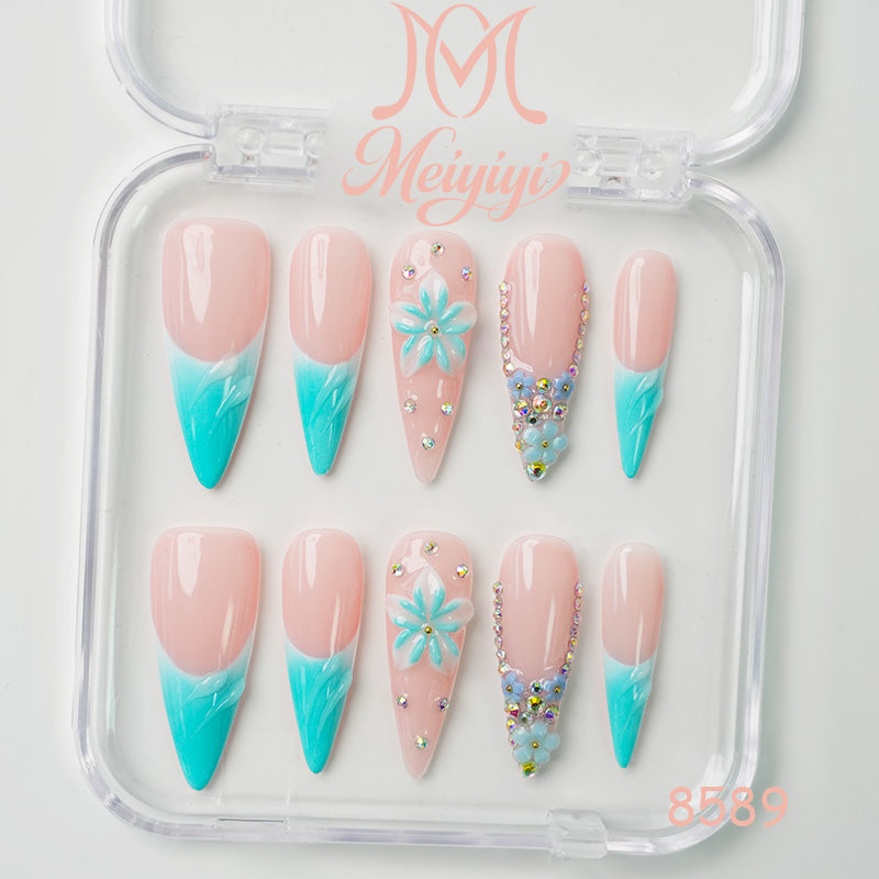 8589-MYY's designer original high-end design customized luxury hand-painted wearable nail art