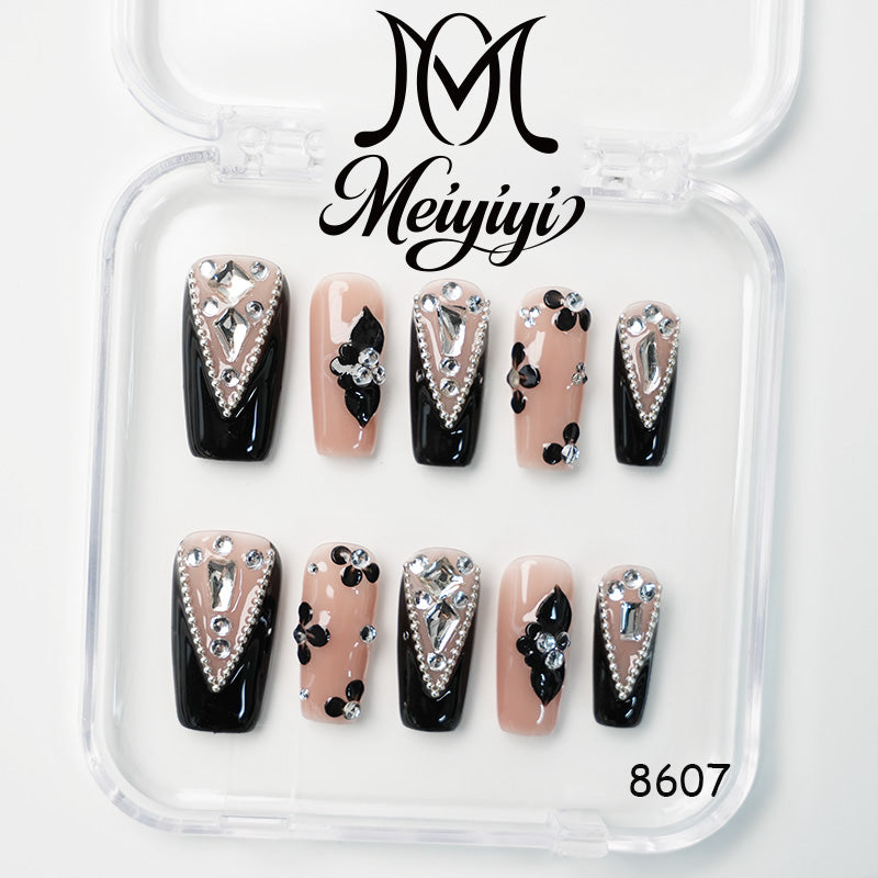 8607-MYY's designer original high-end design customized luxury hand-painted wearable nail art