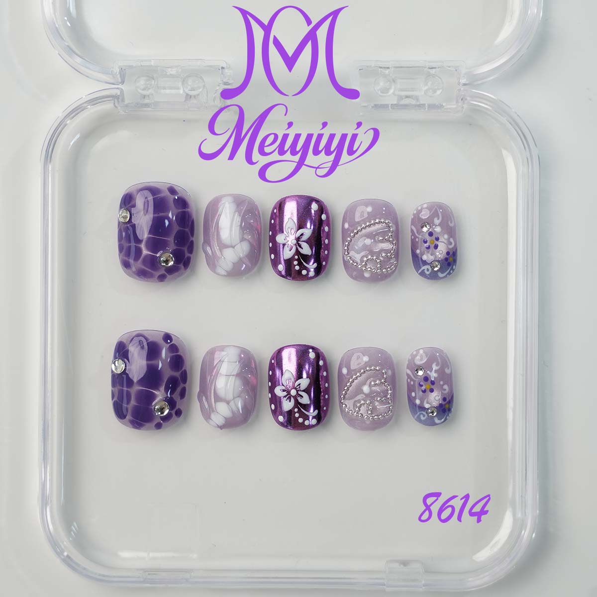 8614-MYY's designer original high-end design customized luxury hand-painted wearable nail art