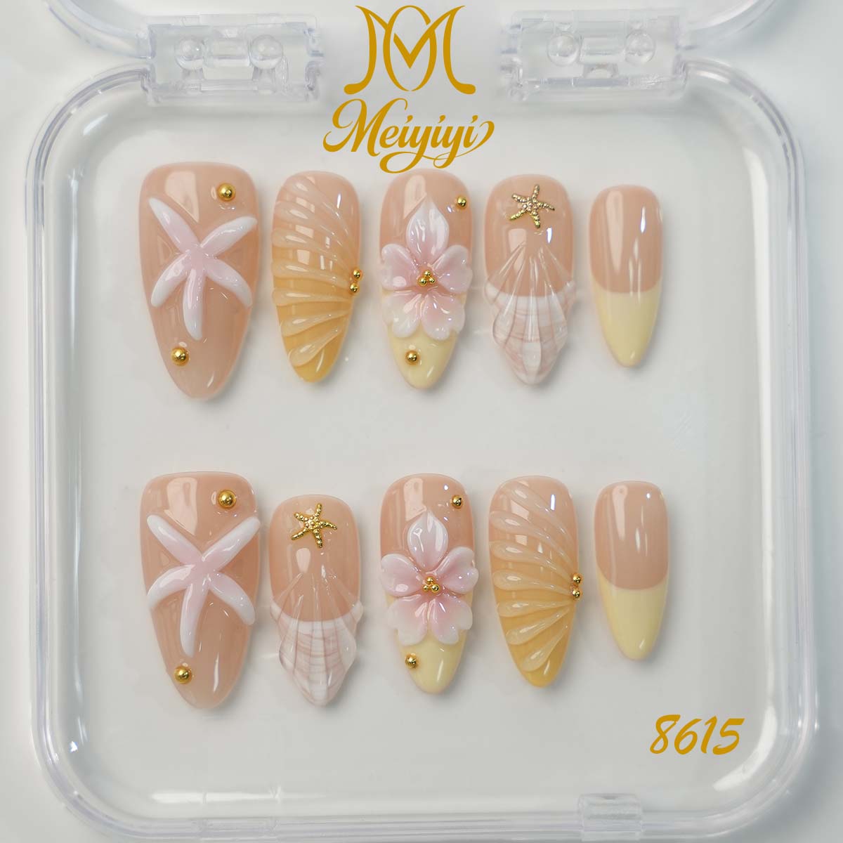 8615-MYY's designer original high-end design customized luxury hand-painted wearable nail art