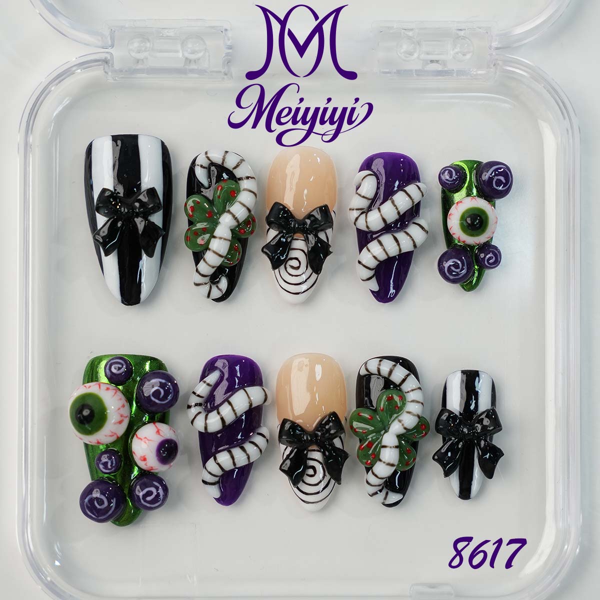 8617-MYY's designer original high-end design customized luxury hand-painted wearable nail art