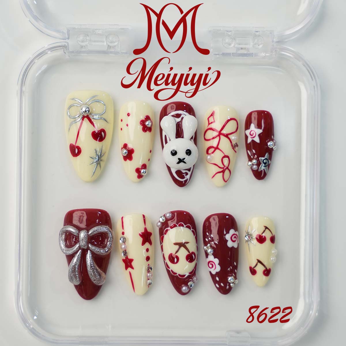 8622-MYY's designer original high-end design customized luxury hand-painted wearable nail art