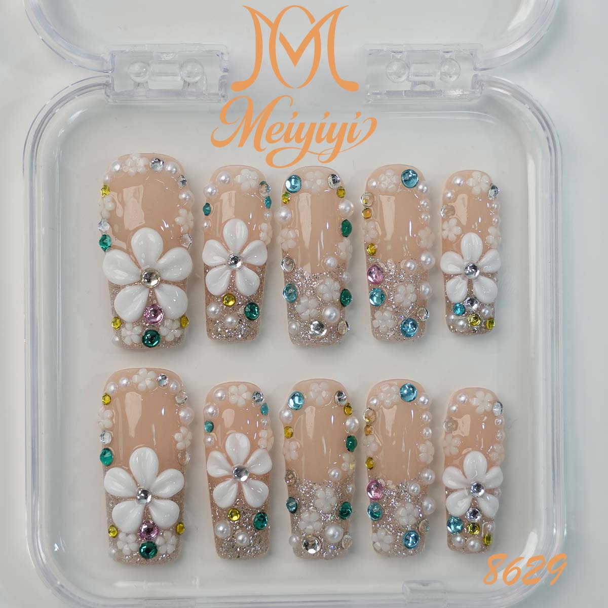 8629-MYY's designer original high-end design customized luxury hand-painted wearable nail art