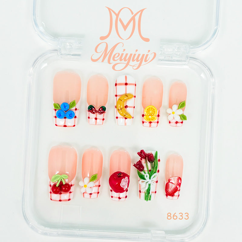 8633-MYY's designer original high-end design customized luxury hand-painted wearable nail art