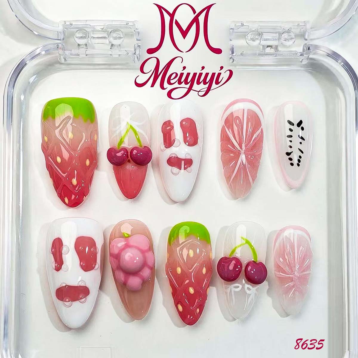 8635-MYY's designer original high-end design customized luxury hand-painted wearable nail art
