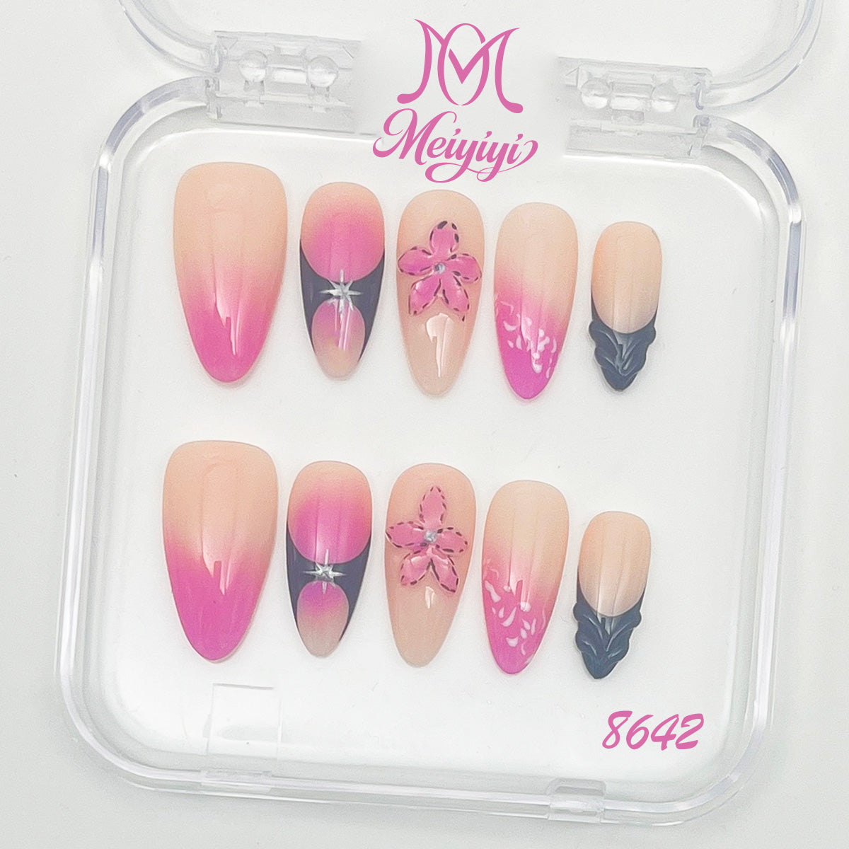 8642-MYY's designer original high-end design customized luxury hand-painted wearable nail art