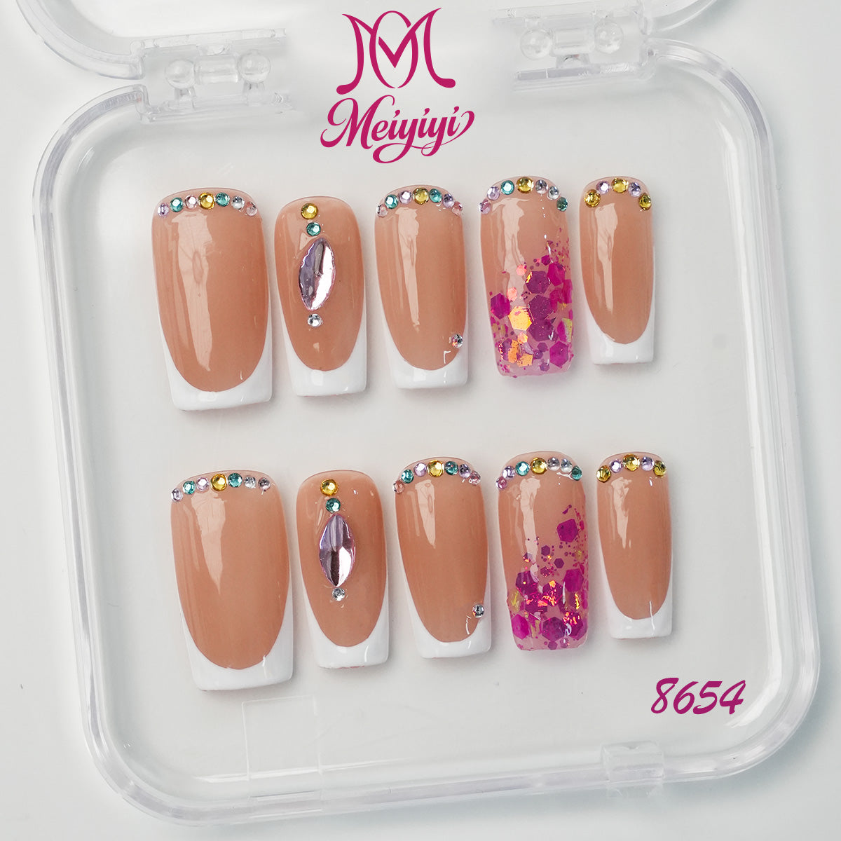 8654-MYY's designer original high-end design customized luxury hand-painted wearable nail art