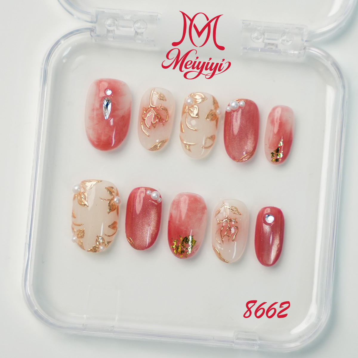 8662-MYY's designer original high-end design customized luxury hand-painted wearable nail art
