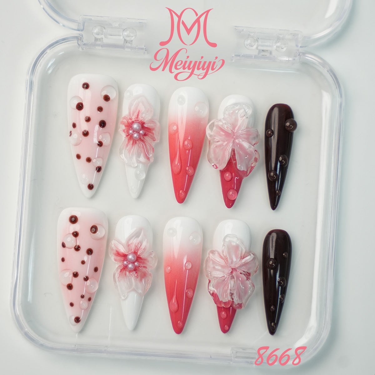 8668-MYY's designer original high-end design customized luxury hand-painted wearable nail art