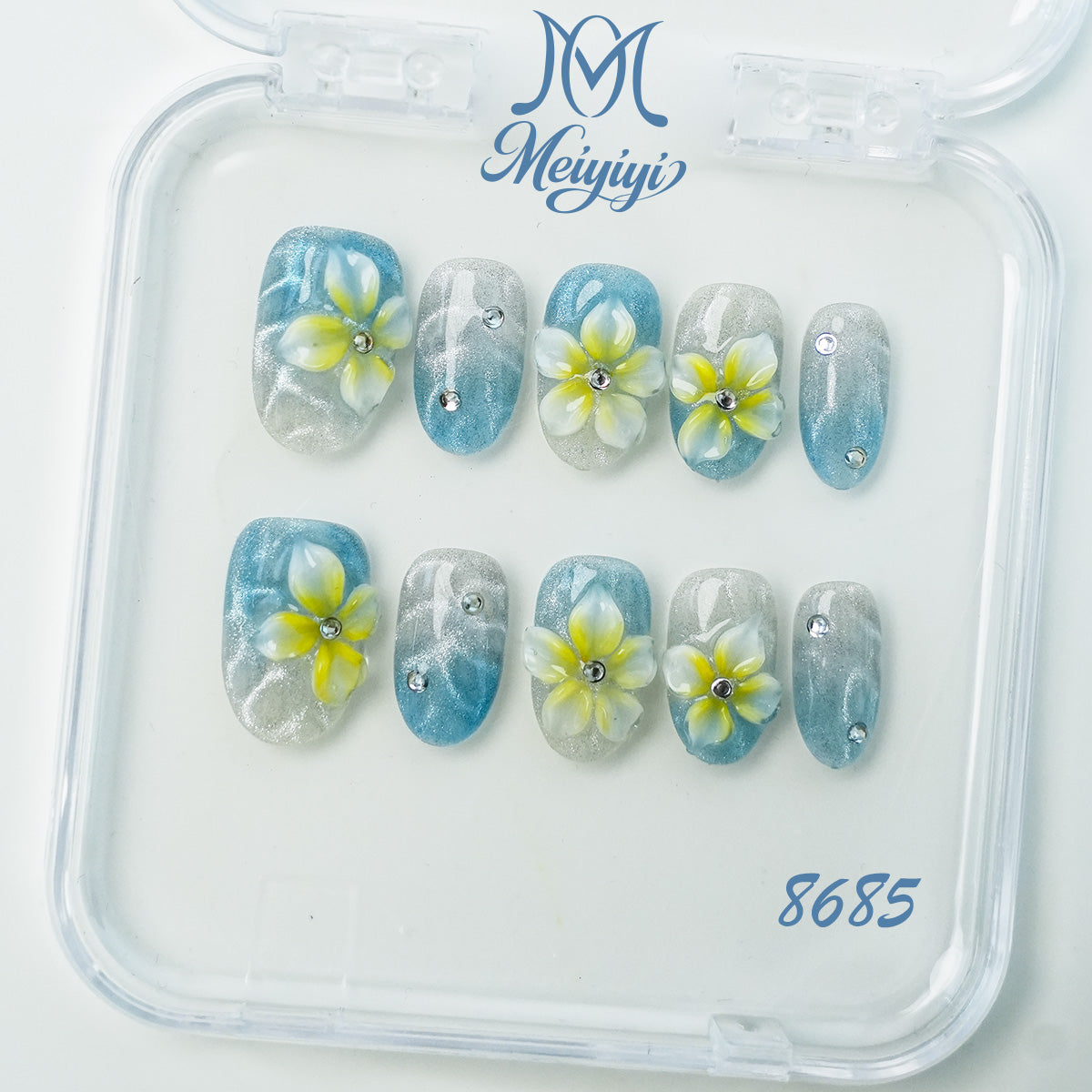 8685-MYY's designer original high-end design customized luxury hand-painted wearable nail art