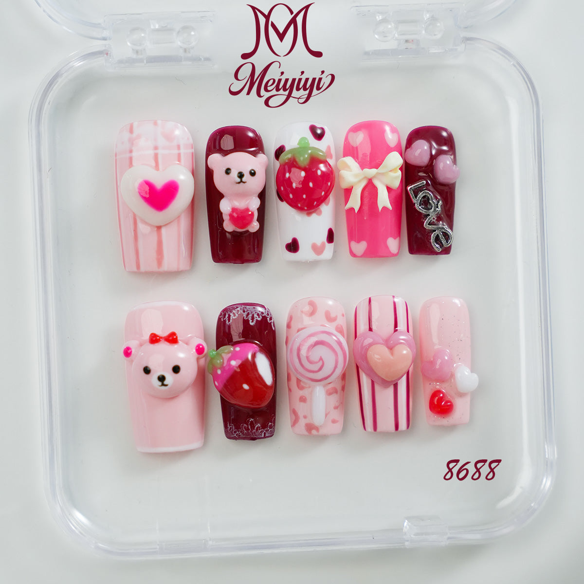 8688-MYY's designer original high-end design customized luxury hand-painted wearable nail art