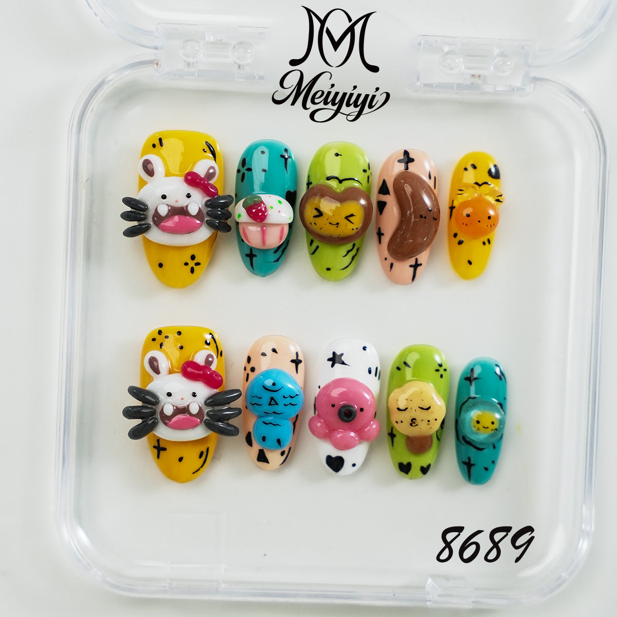 8689-MYY's designer original high-end design customized luxury hand-painted wearable nail art
