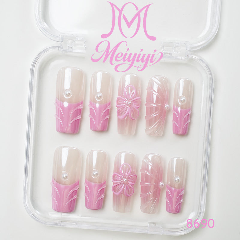 8690-MYY's designer original high-end design customized luxury hand-painted wearable nail art