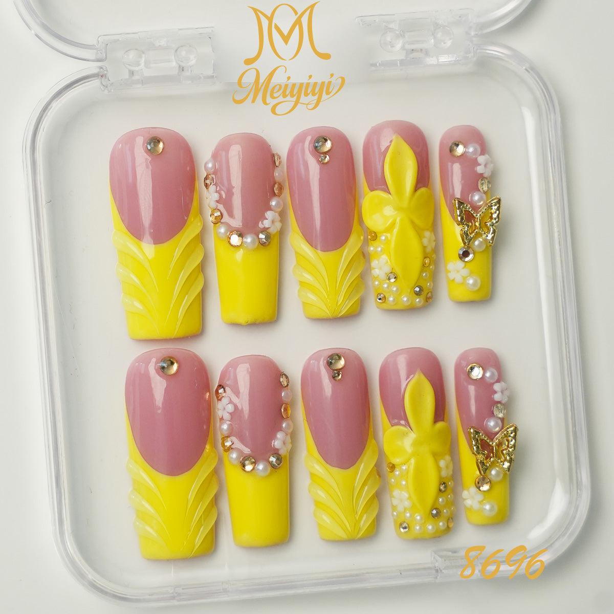8696-MYY's designer original high-end design customized luxury hand-painted wearable nail art