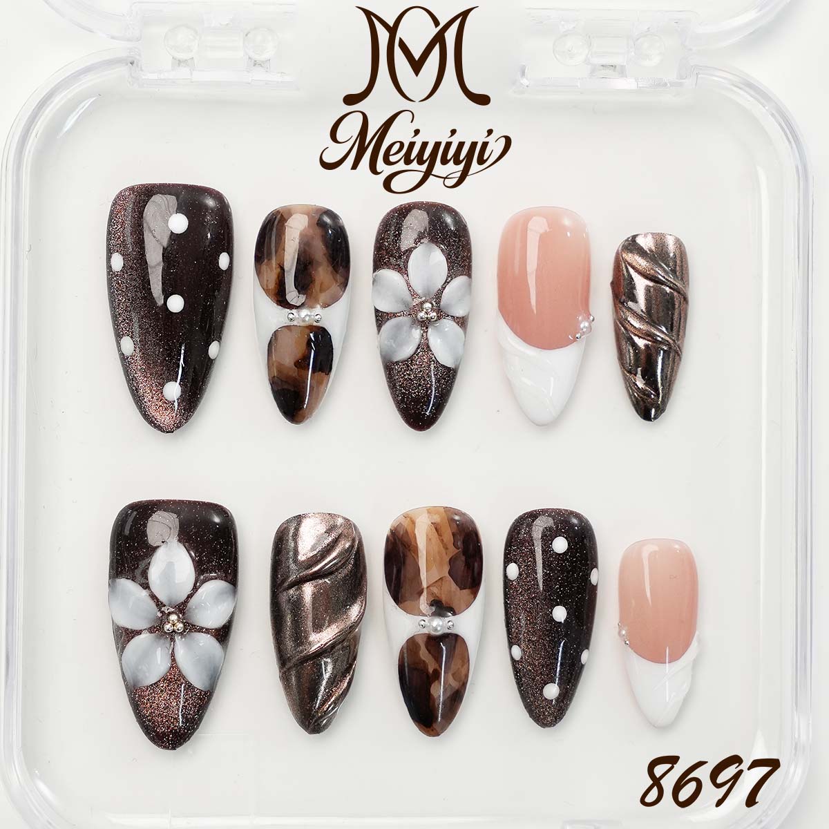 8697-MYY's designer original high-end design customized luxury hand-painted wearable nail art