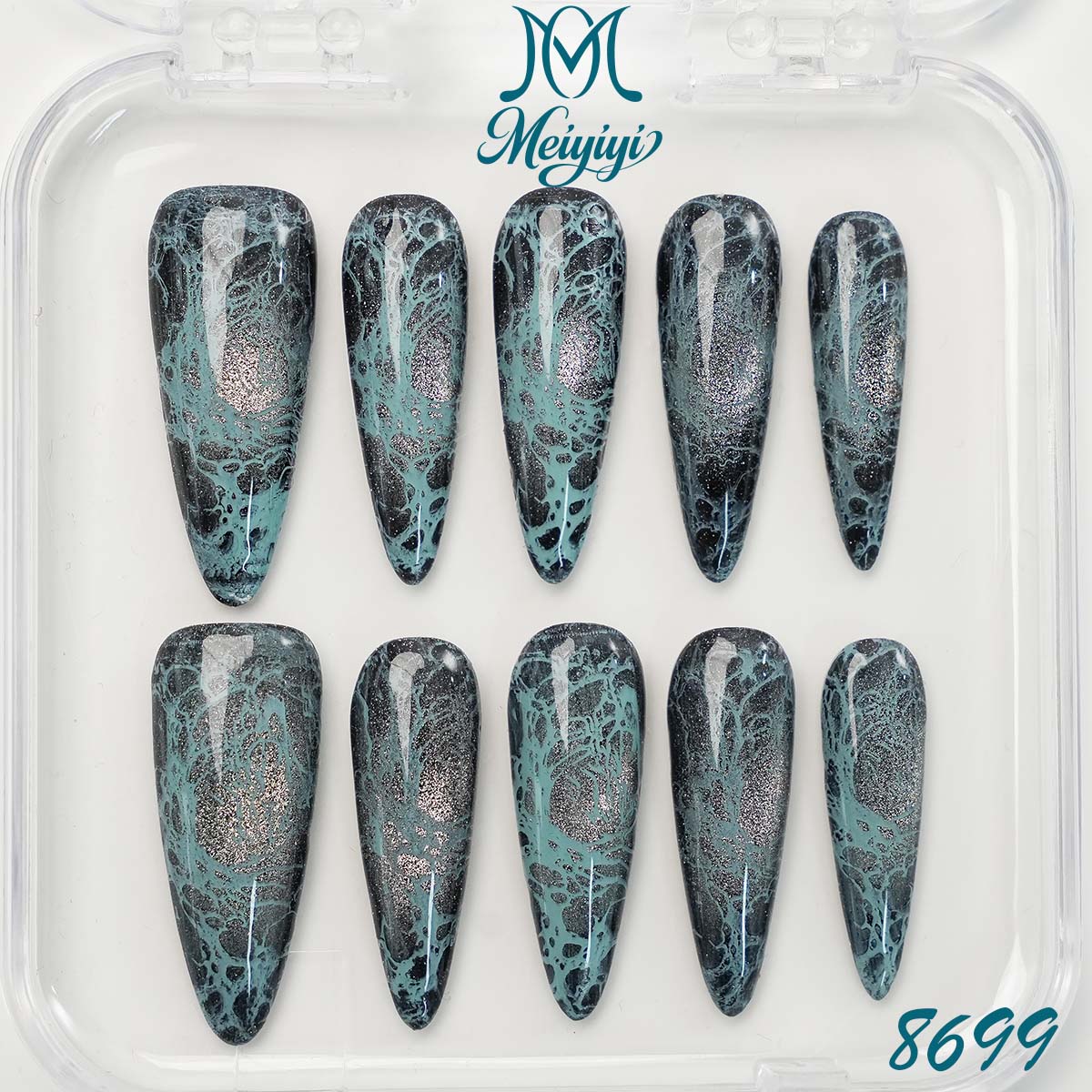 8699-MYY's designer original high-end design customized luxury hand-painted wearable nail art