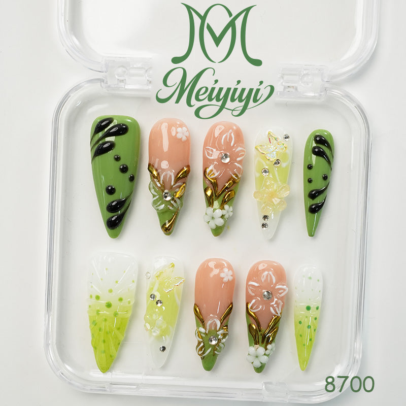 8700-MYY's designer original high-end design customized luxury hand-painted wearable nail art