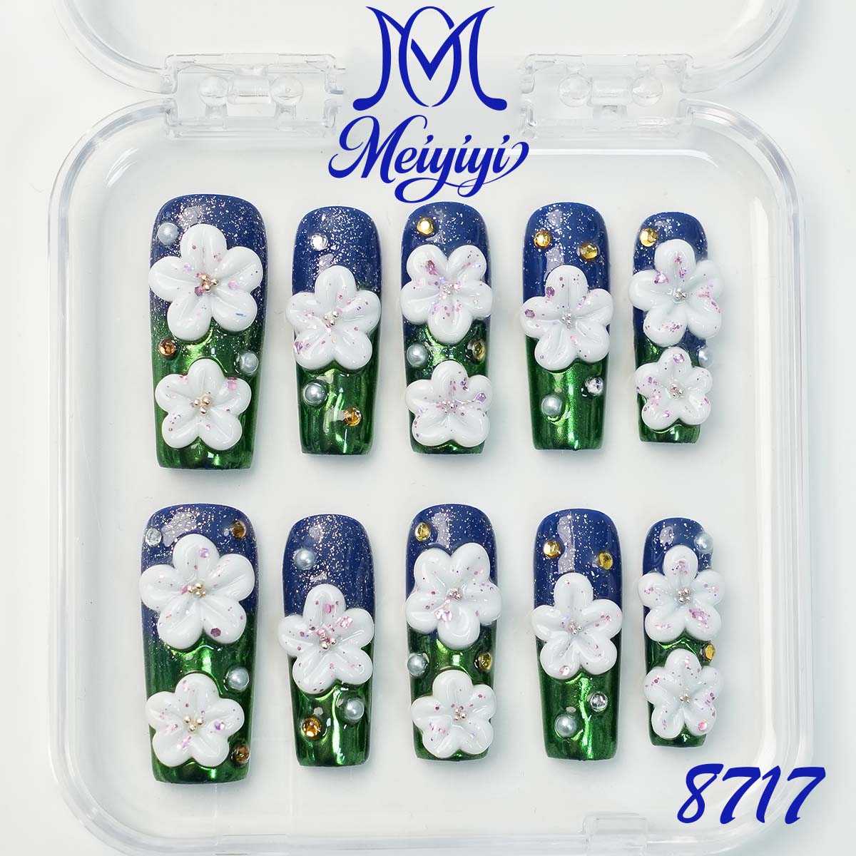 8717-MYY's designer original high-end design customized luxury hand-painted wearable nail art