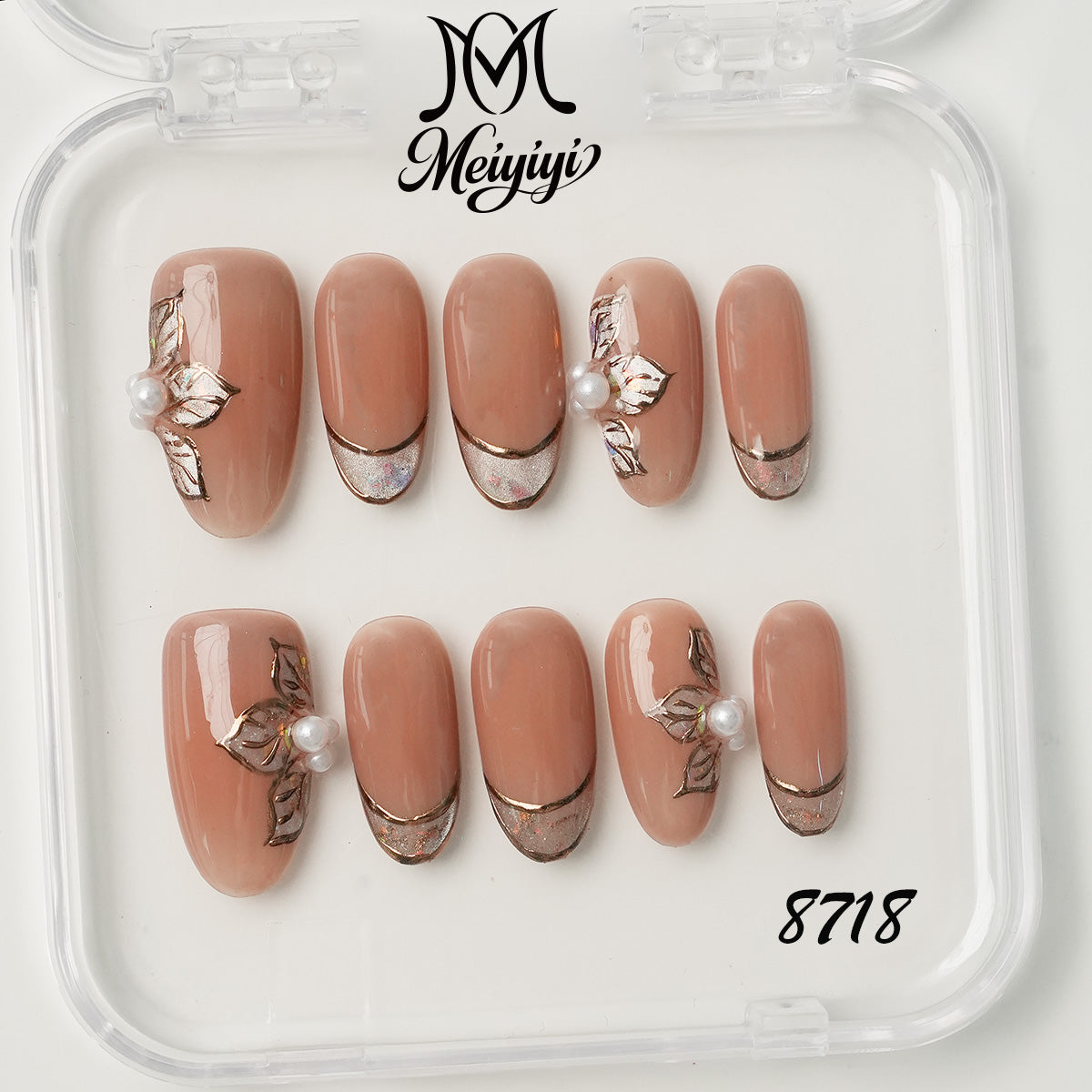 8718-MYY's designer original high-end design customized luxury hand-painted wearable nail art
