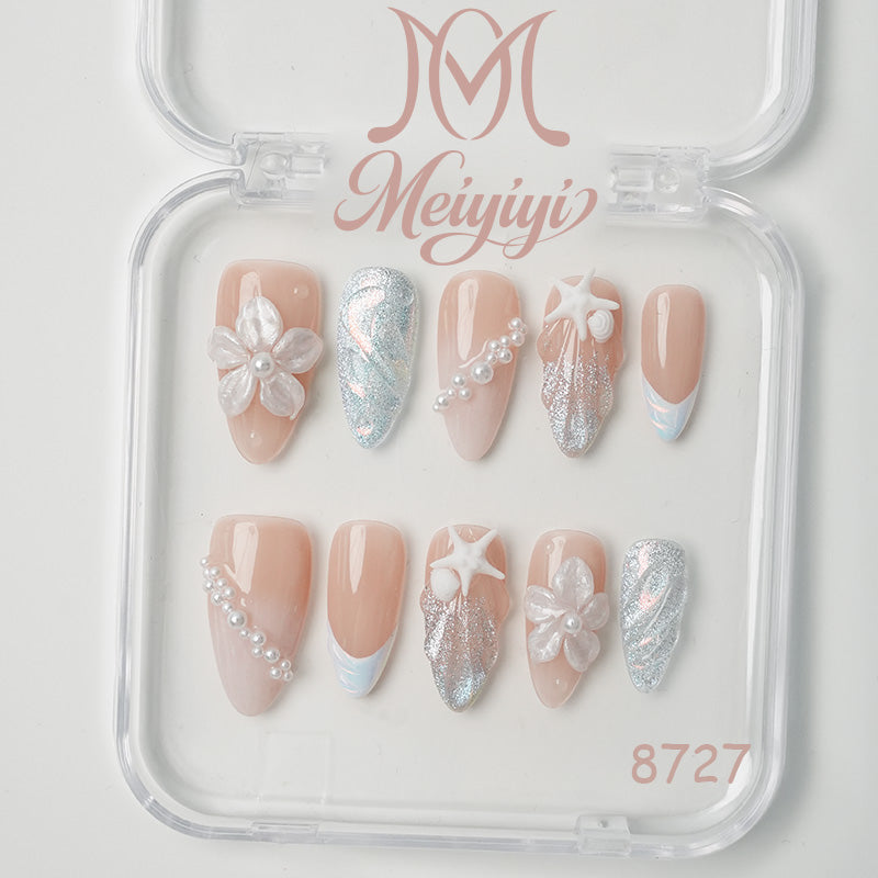 8727-MYY's designer original high-end design customized luxury hand-painted wearable nail art