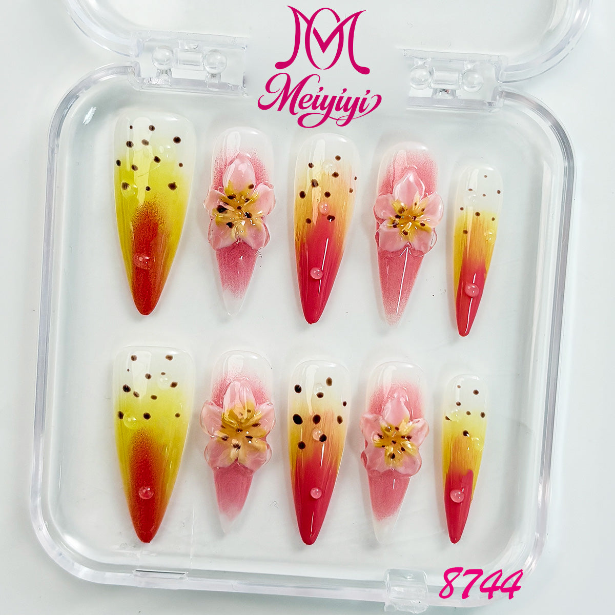 8744-MYY's designer original high-end design customized luxury hand-painted wearable nail art