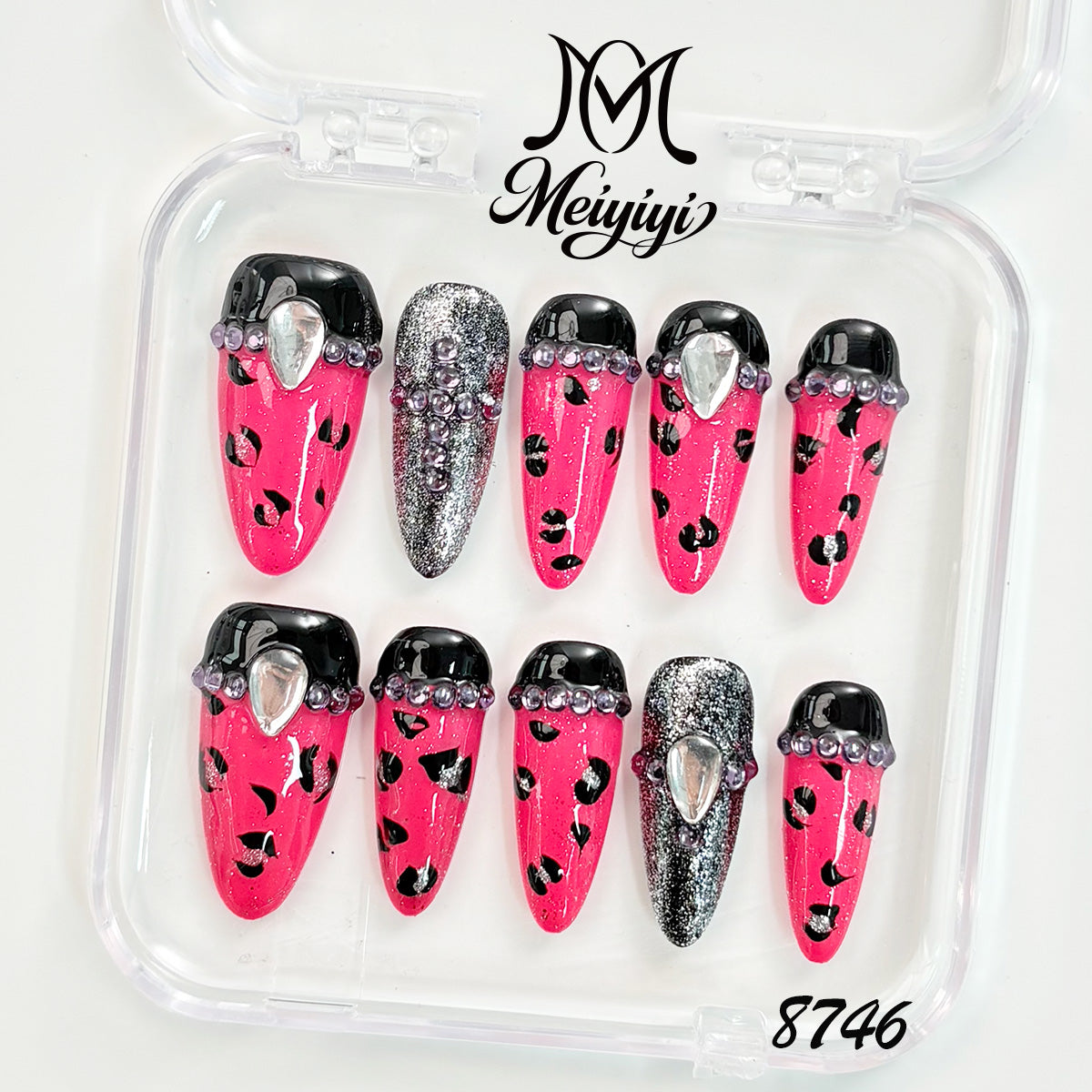 8746-MYY's designer original high-end design customized luxury hand-painted wearable nail art
