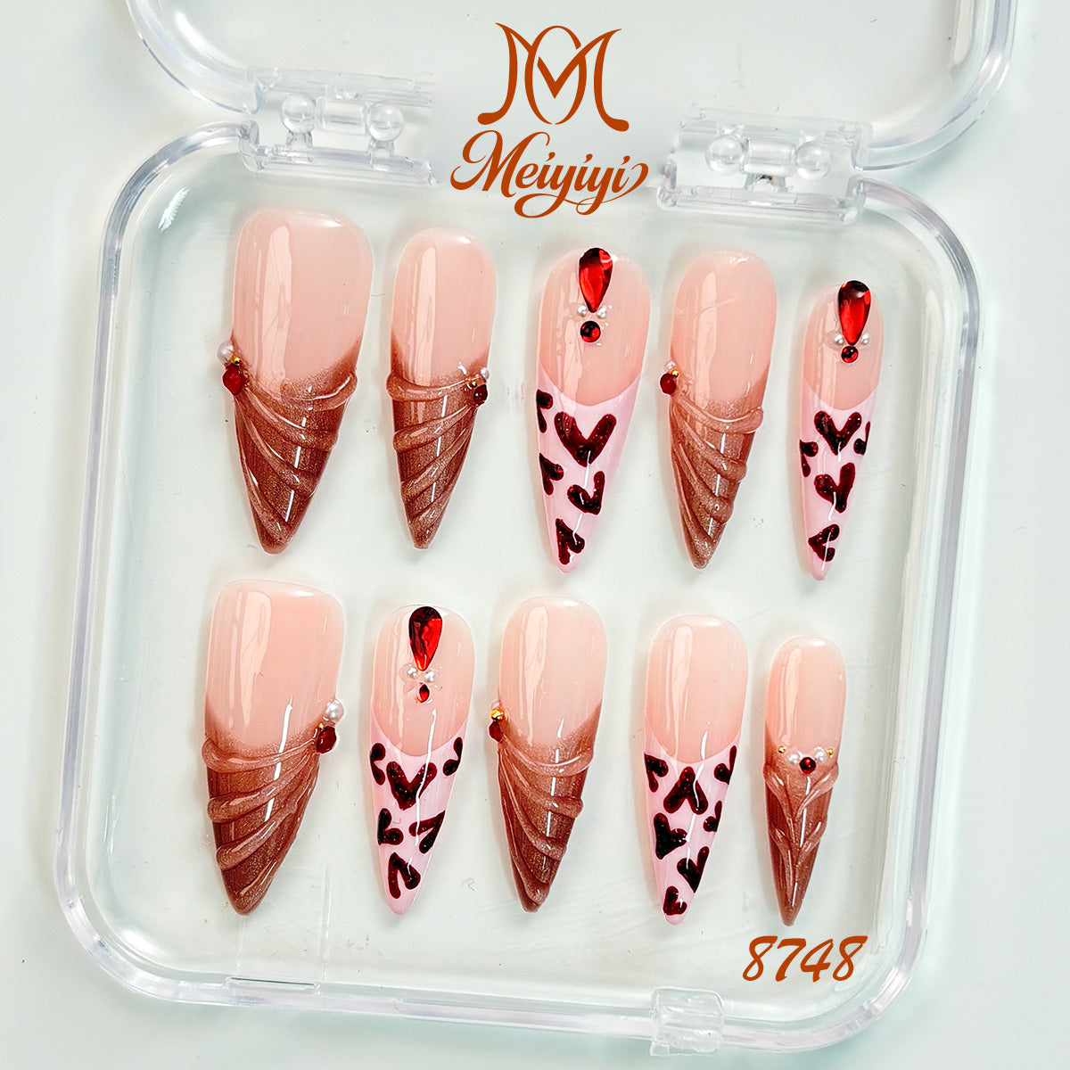 8748-MYY's designer original high-end design customized luxury hand-painted wearable nail art