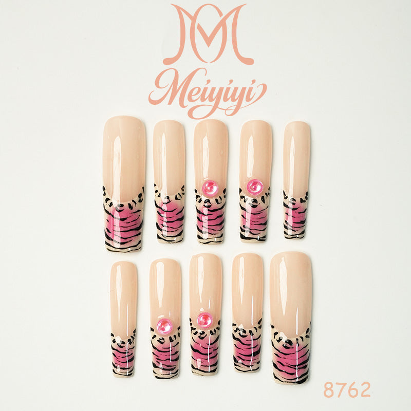 8762-MYY's designer original high-end design customized luxury hand-painted wearable nail art