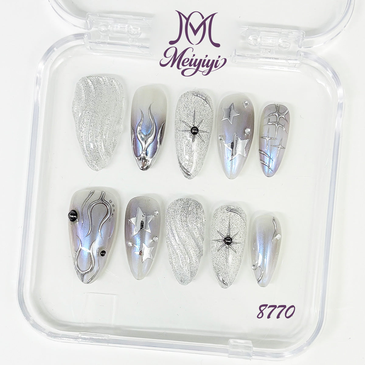 8770-MYY's designer original high-end design customized luxury hand-painted wearable nail art