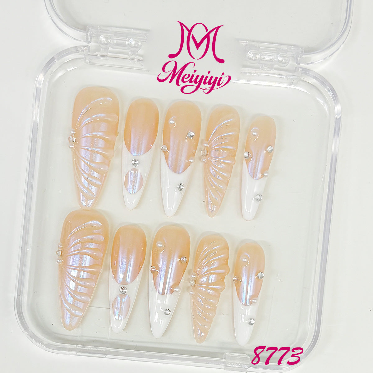8773-MYY's designer original high-end design customized luxury hand-painted wearable nail art