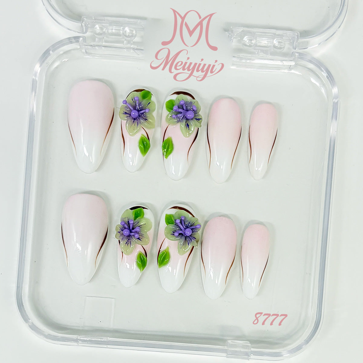 8777-MYY's designer original high-end design customized luxury hand-painted wearable nail art