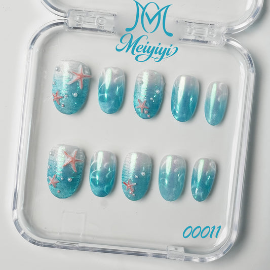 00011-MYY's designer original high-end design customized luxury hand-painted wearable nail art
