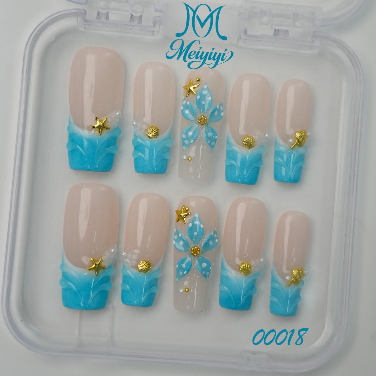 00018-MYY's designer original high-end design customized luxury hand-painted wearable nail art