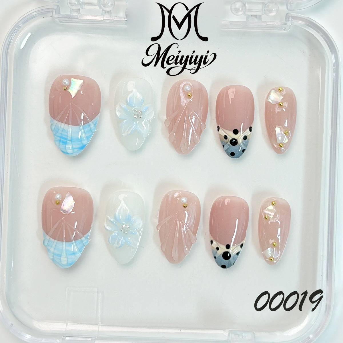 00019-MYY's designer original high-end design customized luxury hand-painted wearable nail art