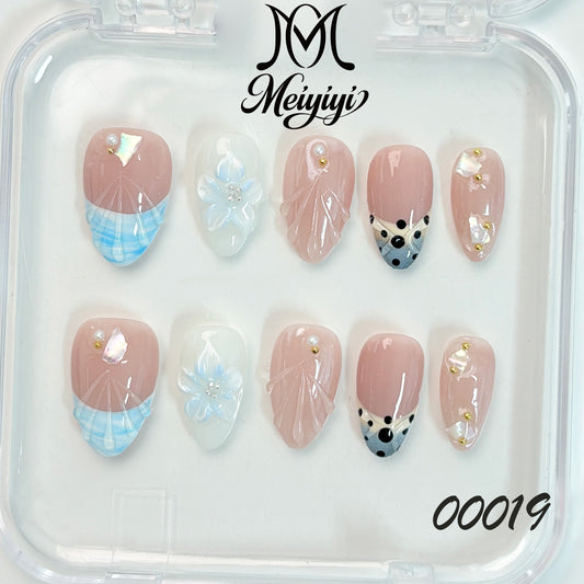 00019-MYY's designer original high-end design customized luxury hand-painted wearable nail art