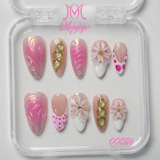 00026-MYY's designer original high-end design customized luxury hand-painted wearable nail art