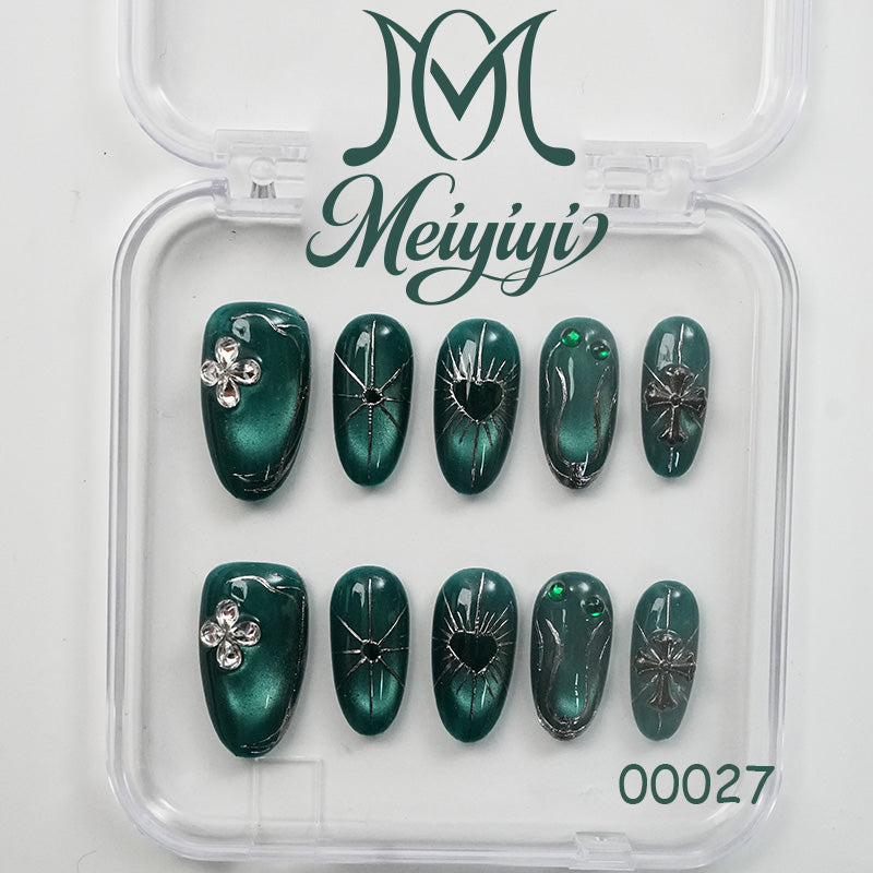 00027-MYY's designer original high-end design customized luxury hand-painted wearable nail art