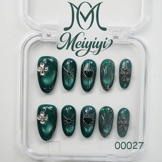 00027-MYY's designer original high-end design customized luxury hand-painted wearable nail art