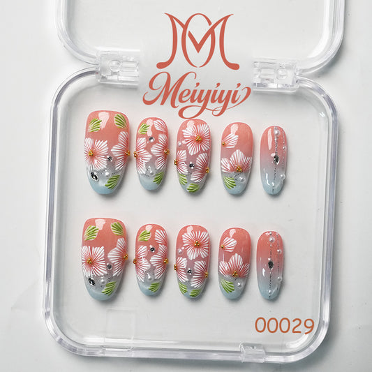 00029-MYY's designer original high-end design customized luxury hand-painted wearable nail art