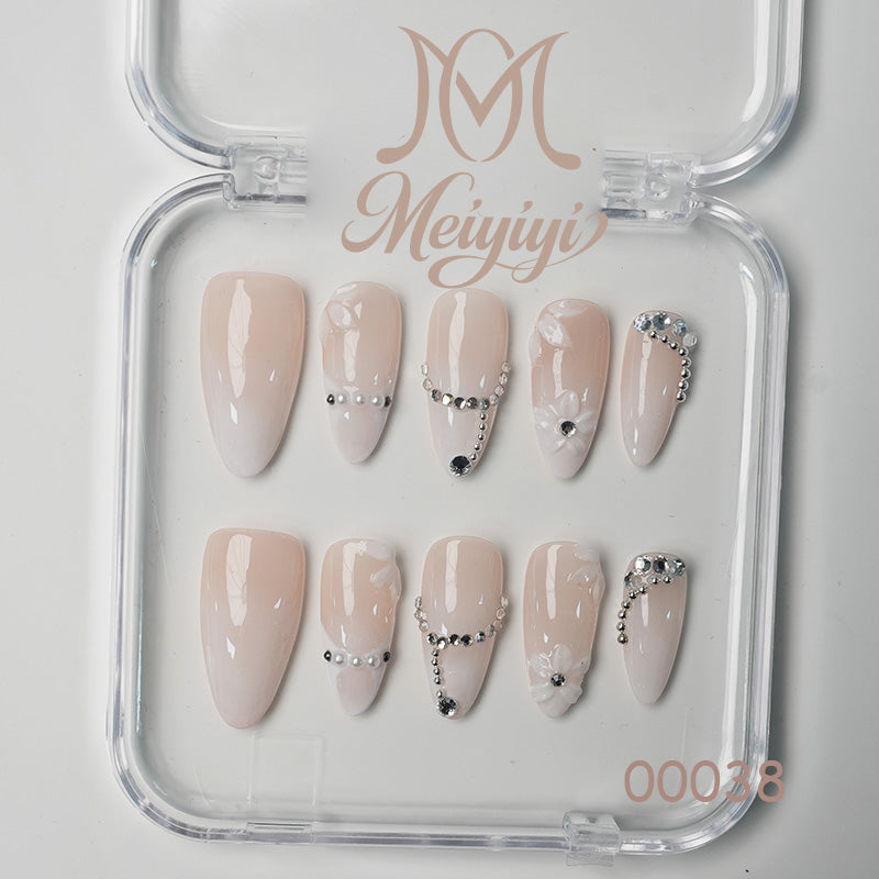 00038-MYY's designer original high-end design customized luxury hand-painted wearable nail art
