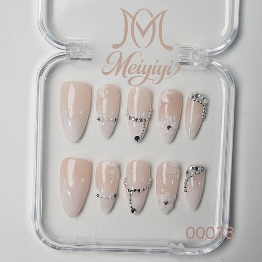 00038-MYY's designer original high-end design customized luxury hand-painted wearable nail art
