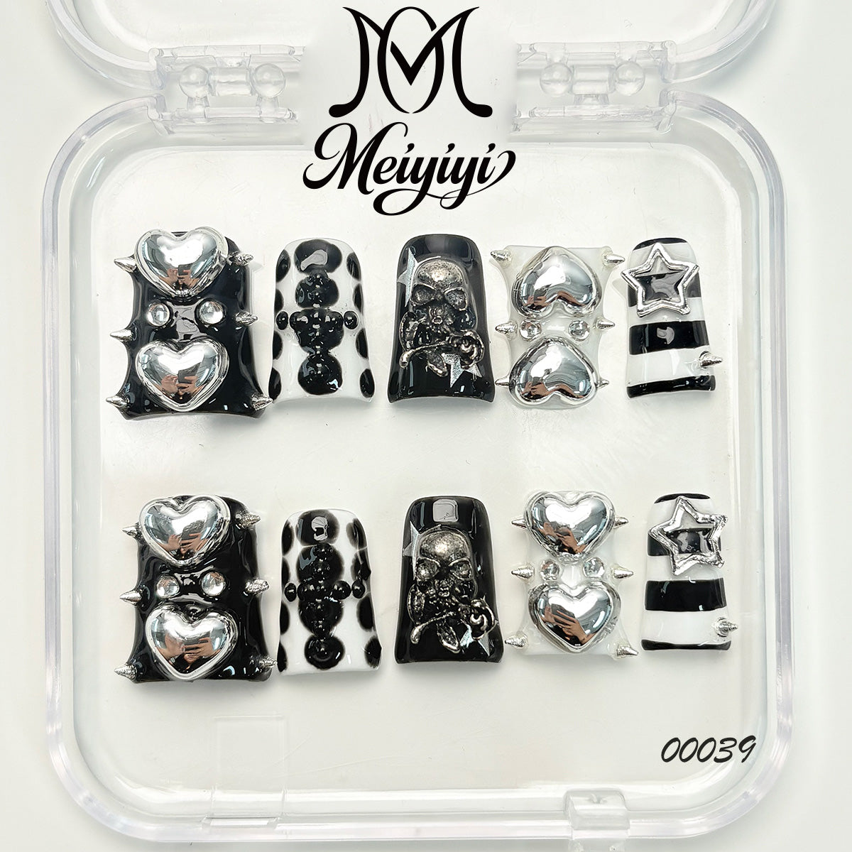 00039-MYY's designer original high-end design customized luxury hand-painted wearable nail art