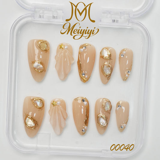 00040-MYY's designer original high-end design customized luxury hand-painted wearable nail art