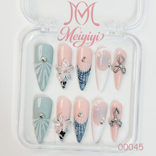 00045-MYY's designer original high-end design customized luxury hand-painted wearable nail art