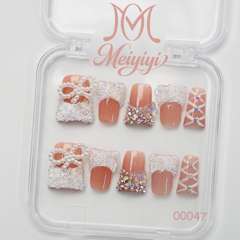 00047-MYY's designer original high-end design customized luxury hand-painted wearable nail art