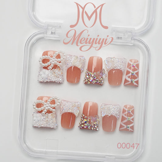 00047-MYY's designer original high-end design customized luxury hand-painted wearable nail art