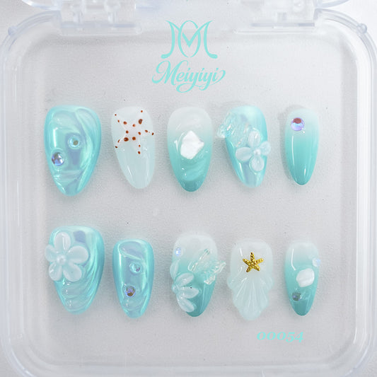 00054-MYY's designer original high-end design customized luxury hand-painted wearable nail art